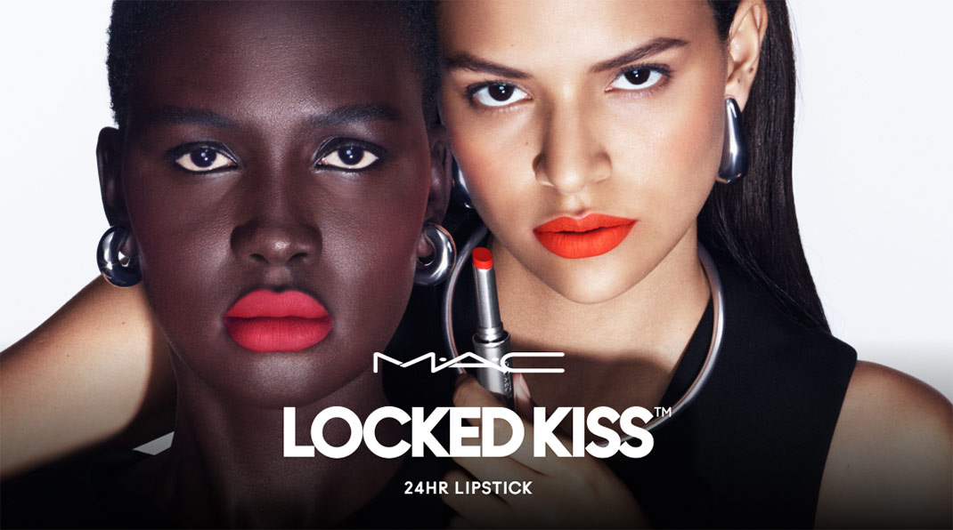 Two models with MAC Locked Kiss Lipstick